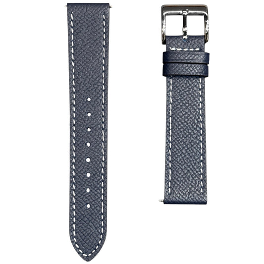 258D - Navy Epsom strap with white stitching