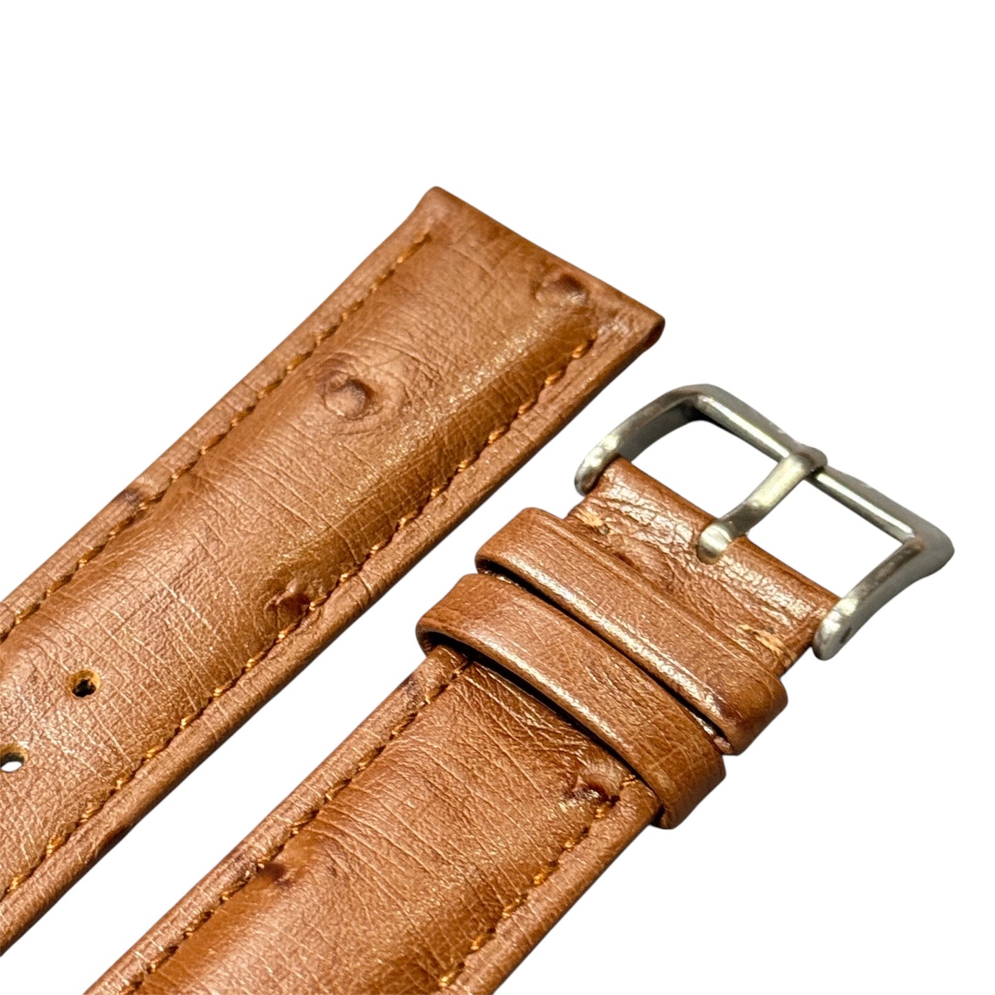 12A - Choco brown Ostrich print Genuine Leather strap