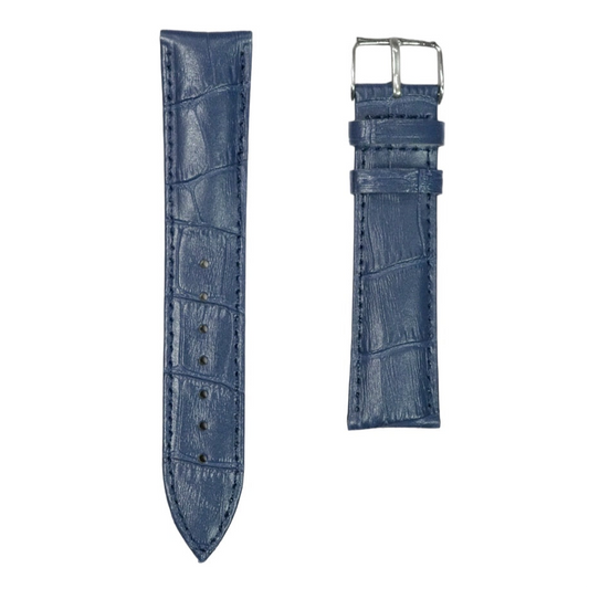 7A - Navy blue genuine leather strap