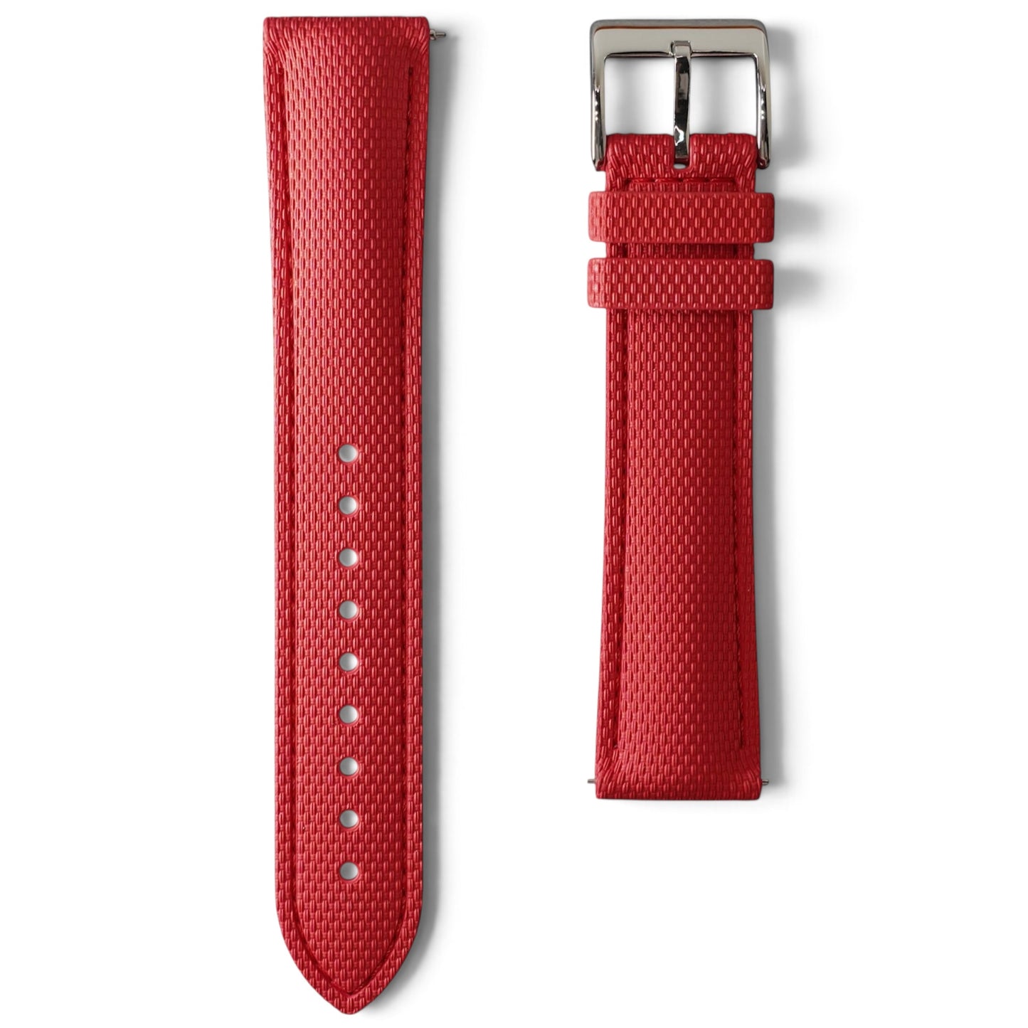388 - Red weave FKM Rubber strap