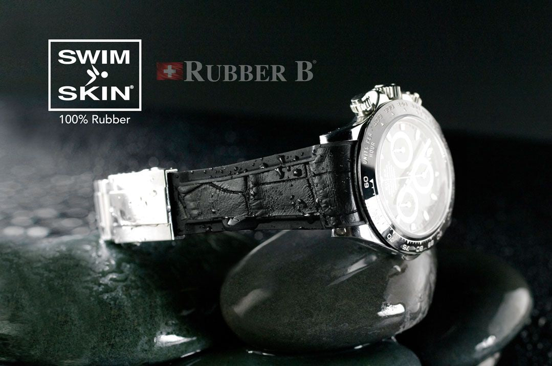 Rubber Strap for Rolex Daytona/GMT on Oyster Bracelet - SwimSkin® Alligator