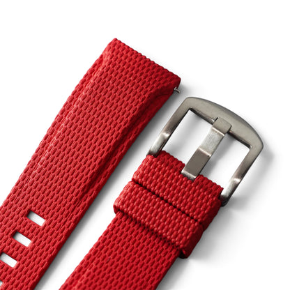 389 - Red Curve end weave FKM Rubber strap