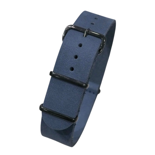297 - Leather NATO Strap Navy blue