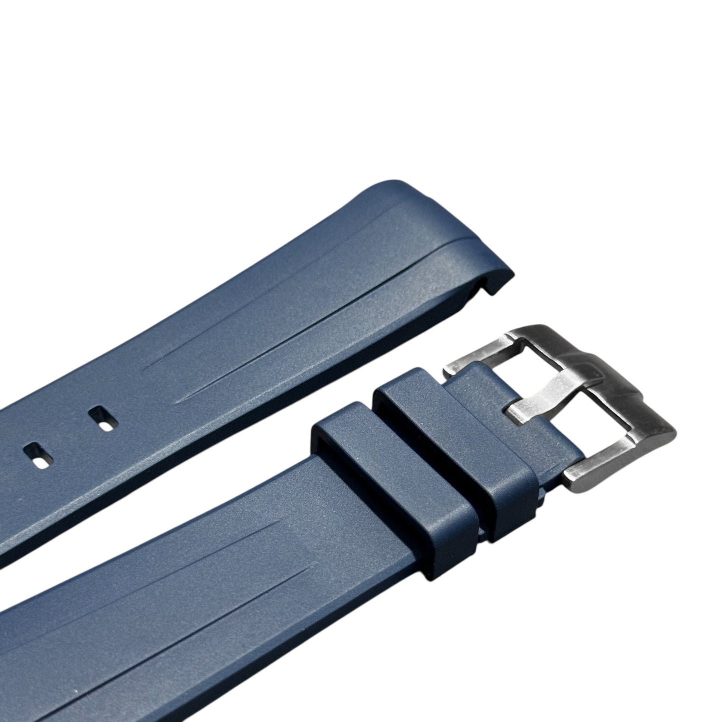 62M - Navy blue 20mm curve end FKM rubber strap