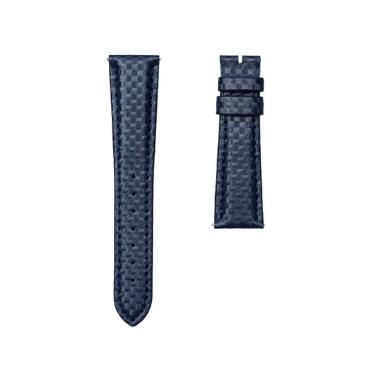 Hirsch Blue Carbon fibre pattern strap