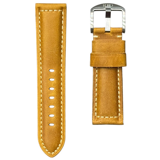969 - Calf leather strap Matt Honey brown