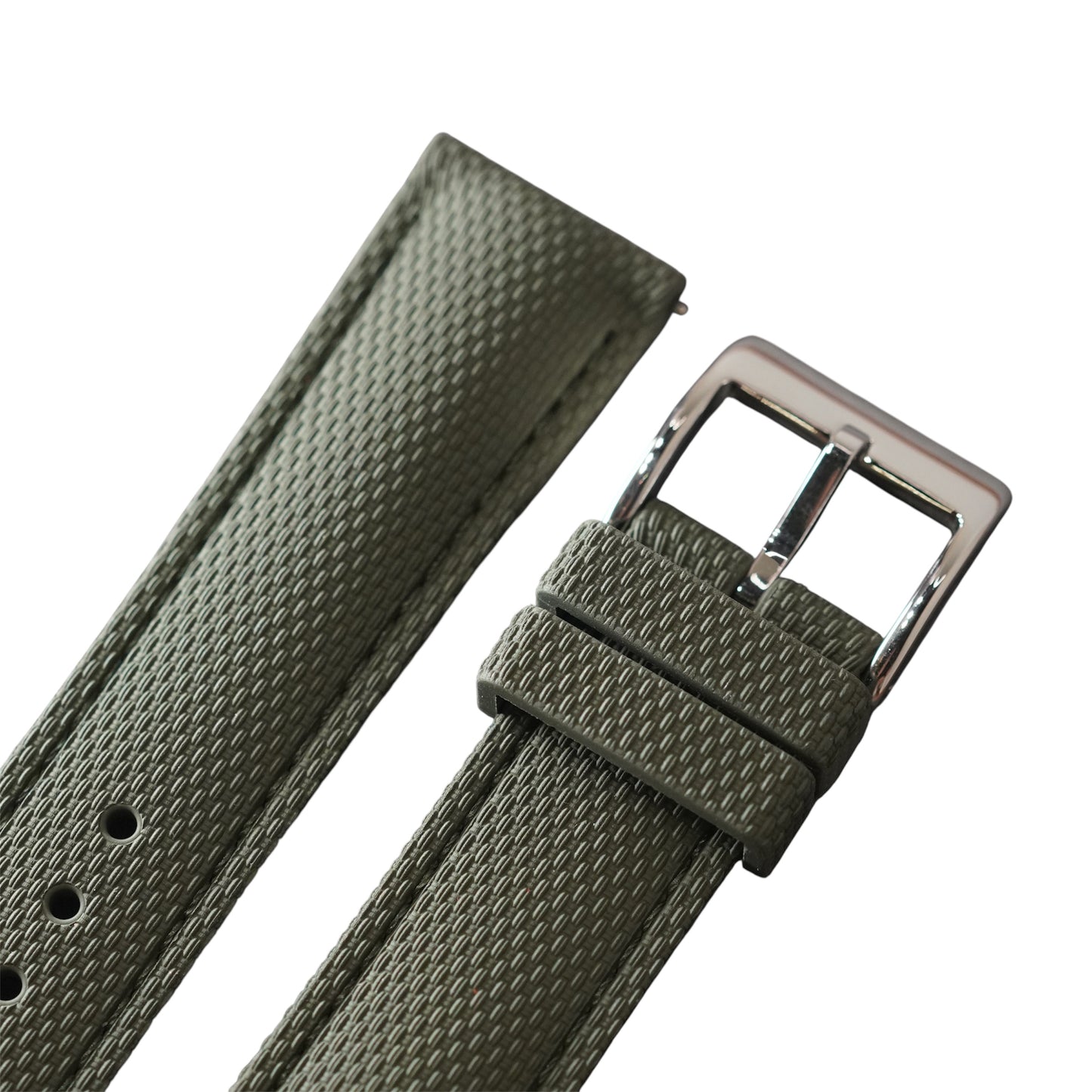 388 - Military green weave FKM Rubber strap