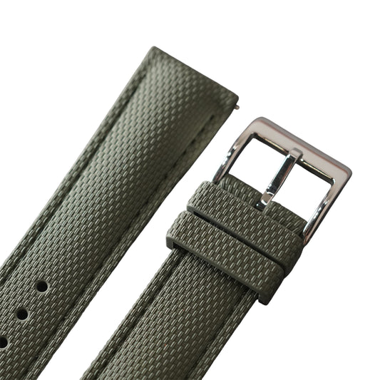 388 - Military green weave FKM Rubber strap