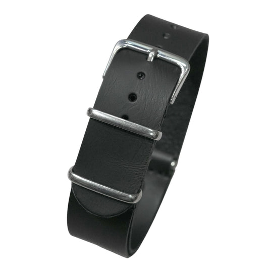 297 - Leather NATO Strap Black