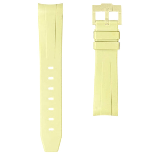 60M - Beige Curve end Rubber strap