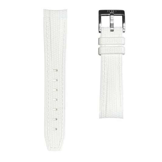 🎁 61M - Rubber strap white with stitching (100% off)