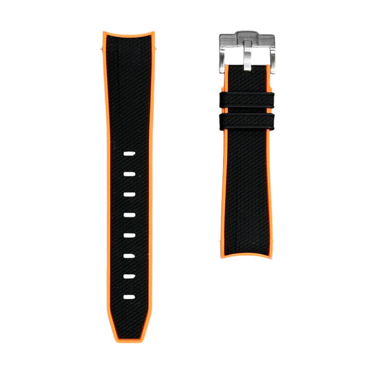 🎁 61M - Black/Orange Rubber strap (100% off)