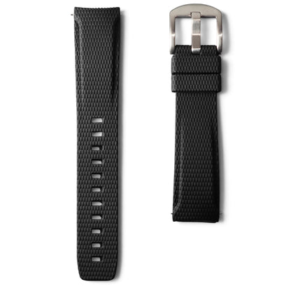 389 - Black Curve end weave FKM Rubber strap
