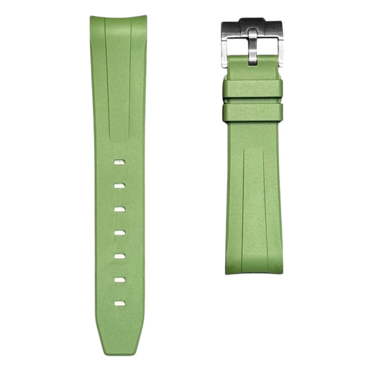 62M - Military Green 20mm curve end FKM rubber strap