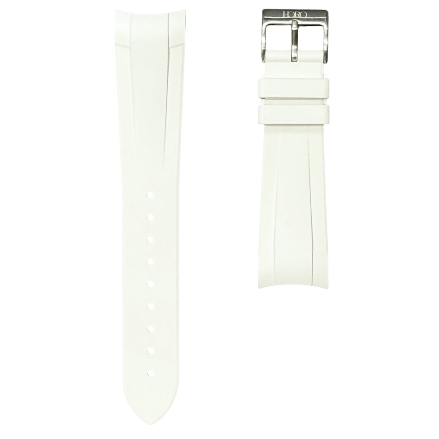 41B -  White Curve end FKM Rubber strap for BB41