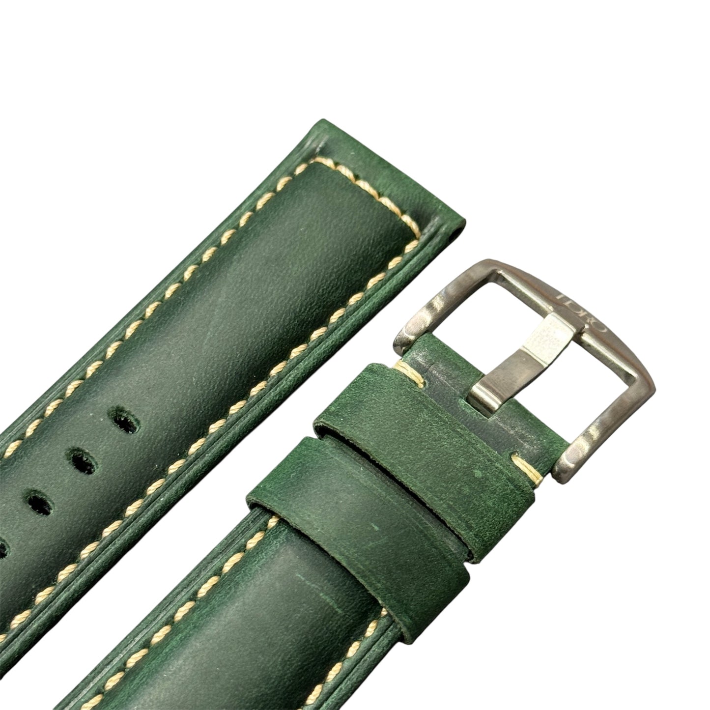 969 - Calf leather strap Matt Forest Green
