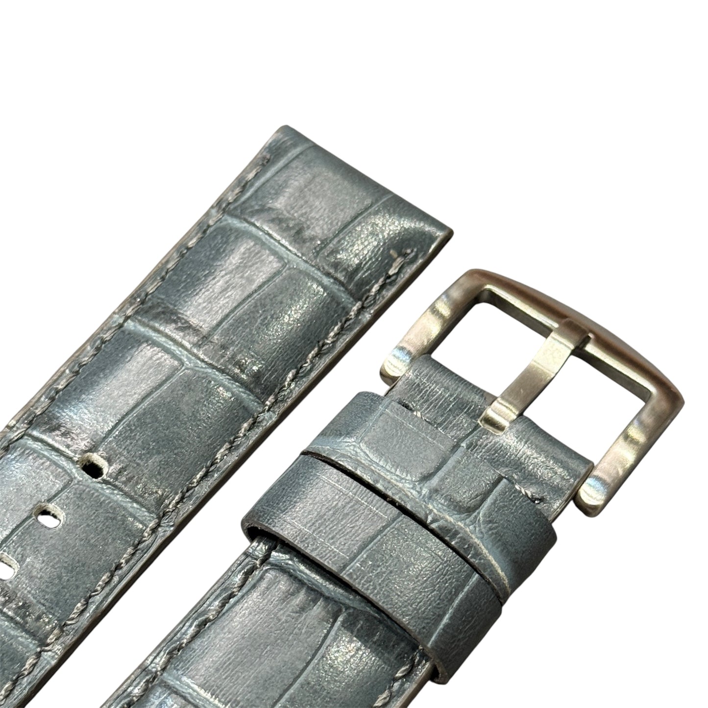 4A -  Blue grey Genuine leather strap
