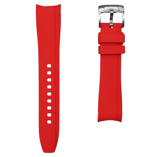 63M - Red Curve end rubber strap
