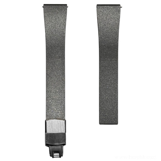 610 - Black Adjustable FKM Rubber strap with clasps