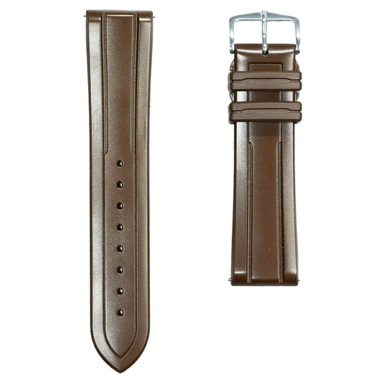 Hirsch HEVEA Natural Rubber Waterproof Watch Strap in BROWN