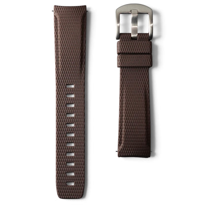 389 - Brown Curve end weave FKM Rubber strap