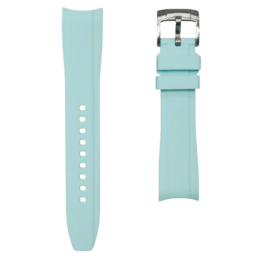 63M - Ice blue Curve end rubber strap