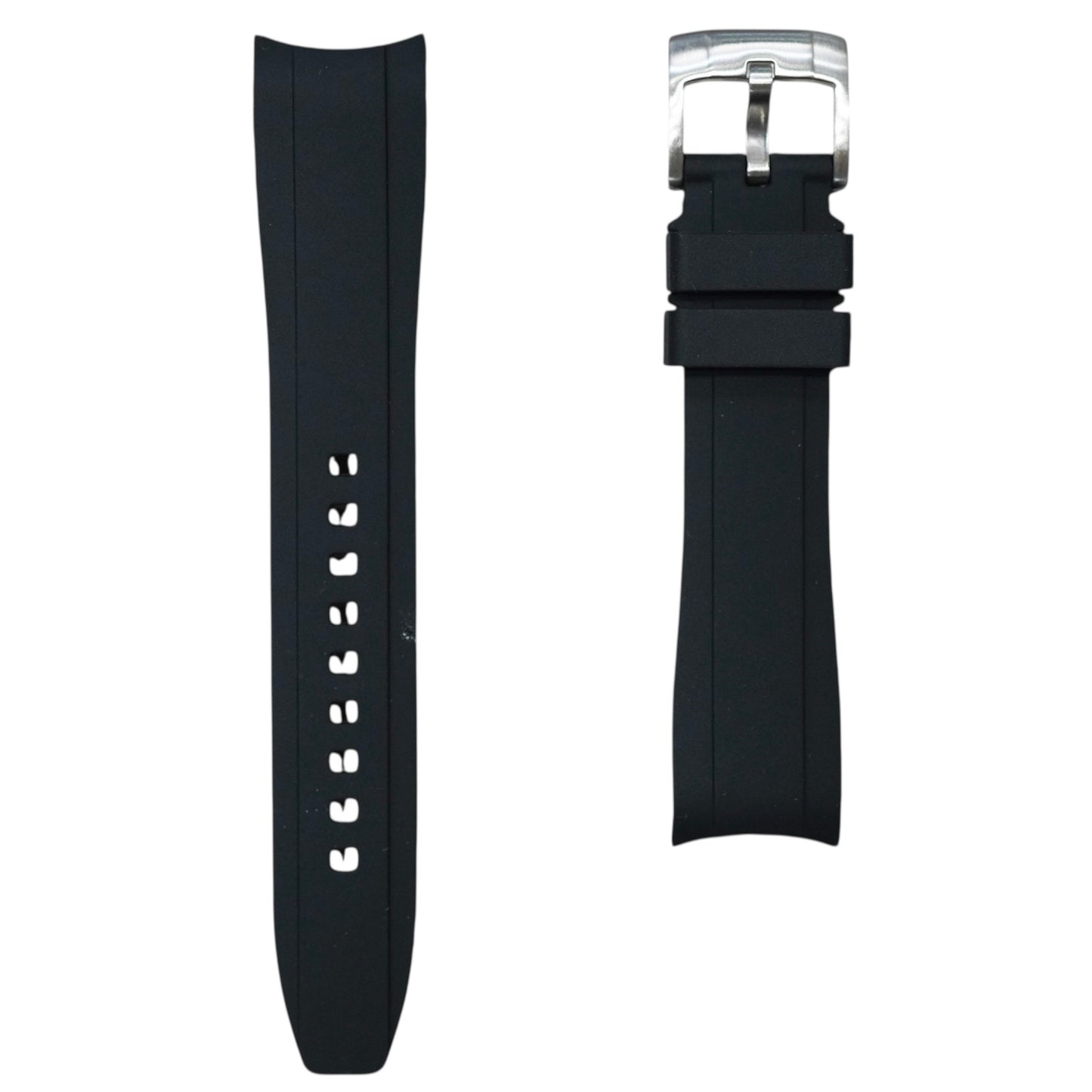 63M - Black Curve end rubber strap