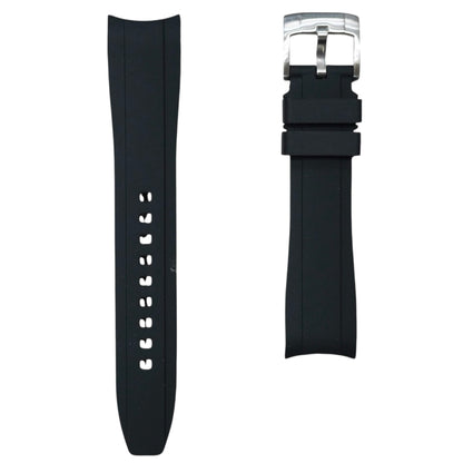 63M - Black Curve end rubber strap