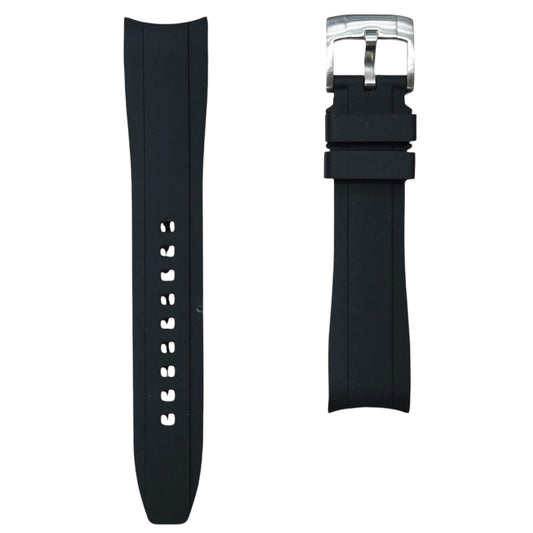 63M - Black Curve end rubber strap