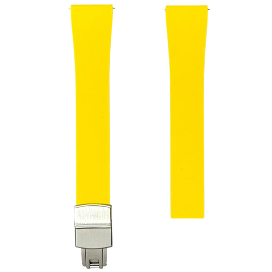 610 -  Yellow Adjustable FKM Rubber strap with clasps