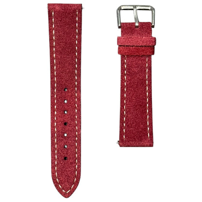 691 - Premium Suede Red with white stitching