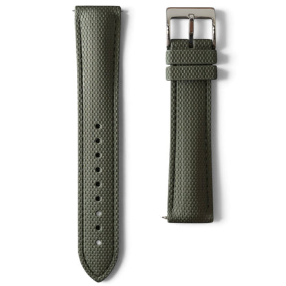 388 - Military green weave FKM Rubber strap