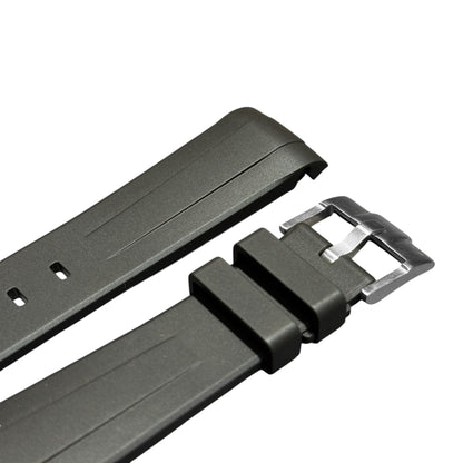62M - Black 20mm curve end FKM rubber strap