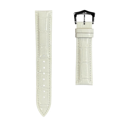 8A - Pure white Genuine Leather strap