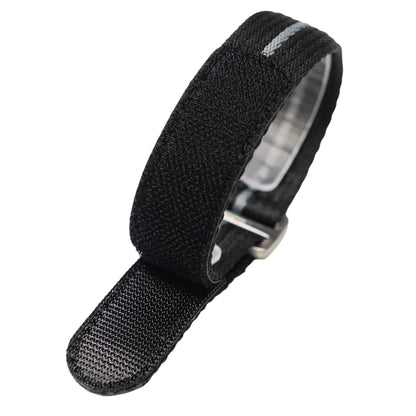 7B - Black/Grey Velcro Nylons Fabric NATO strap