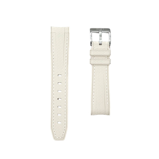 🎁 61M - Rubber strap Beige with white stitching (100% off)