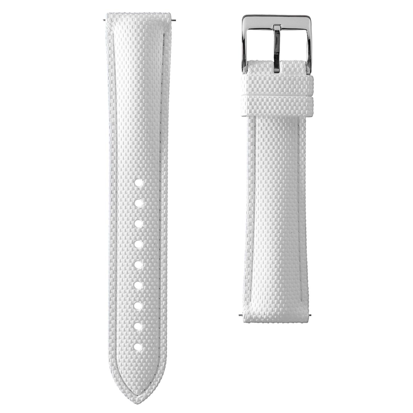 388 - White weave FKM Rubber strap