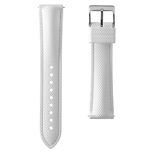 388 - White weave FKM Rubber strap