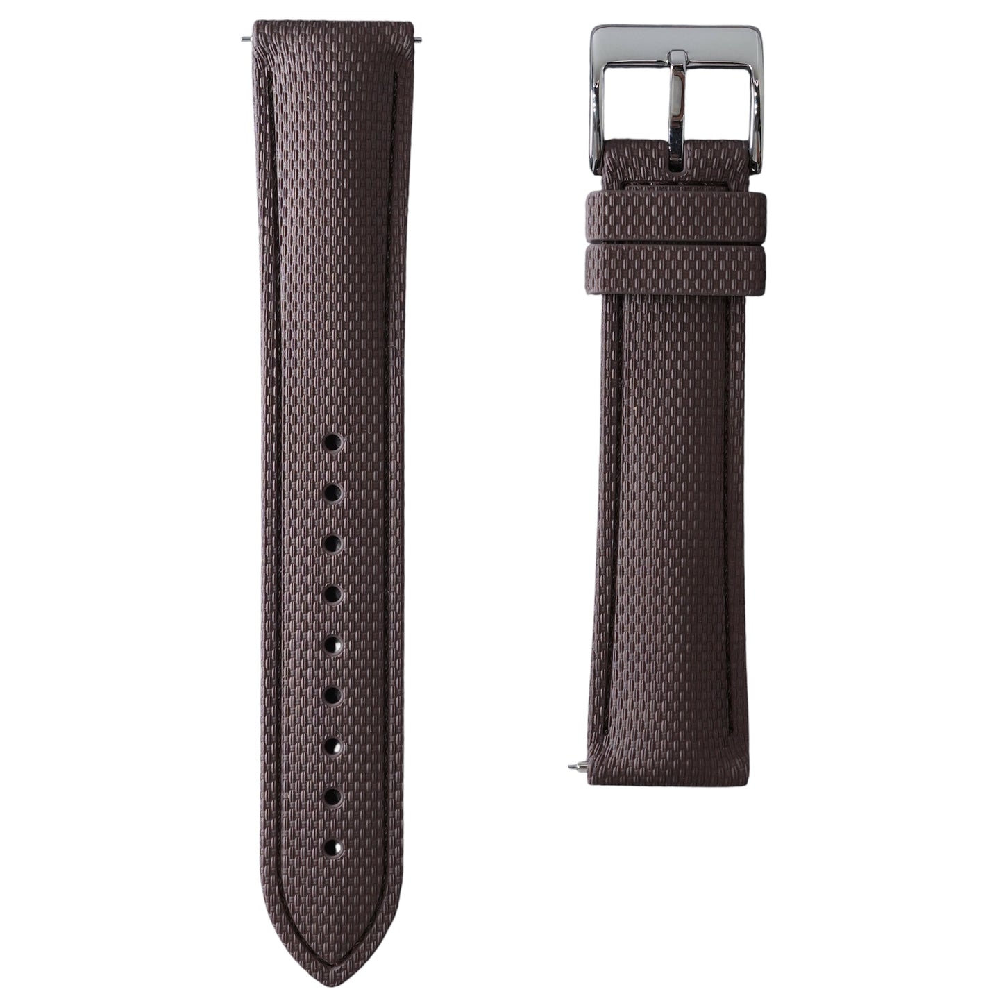 388 - Choco brown weave FKM Rubber strap