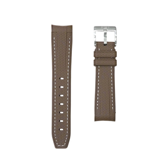 🎁 61M - Rubber strap brown with white stitching (100% off)