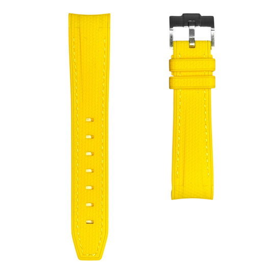 🎁 61M - Rubber strap Yellow with white stitching (100% off)