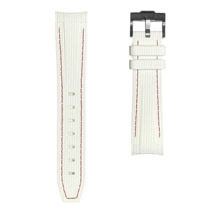 🎁 61M - Rubber strap white with red stitching (100% off)