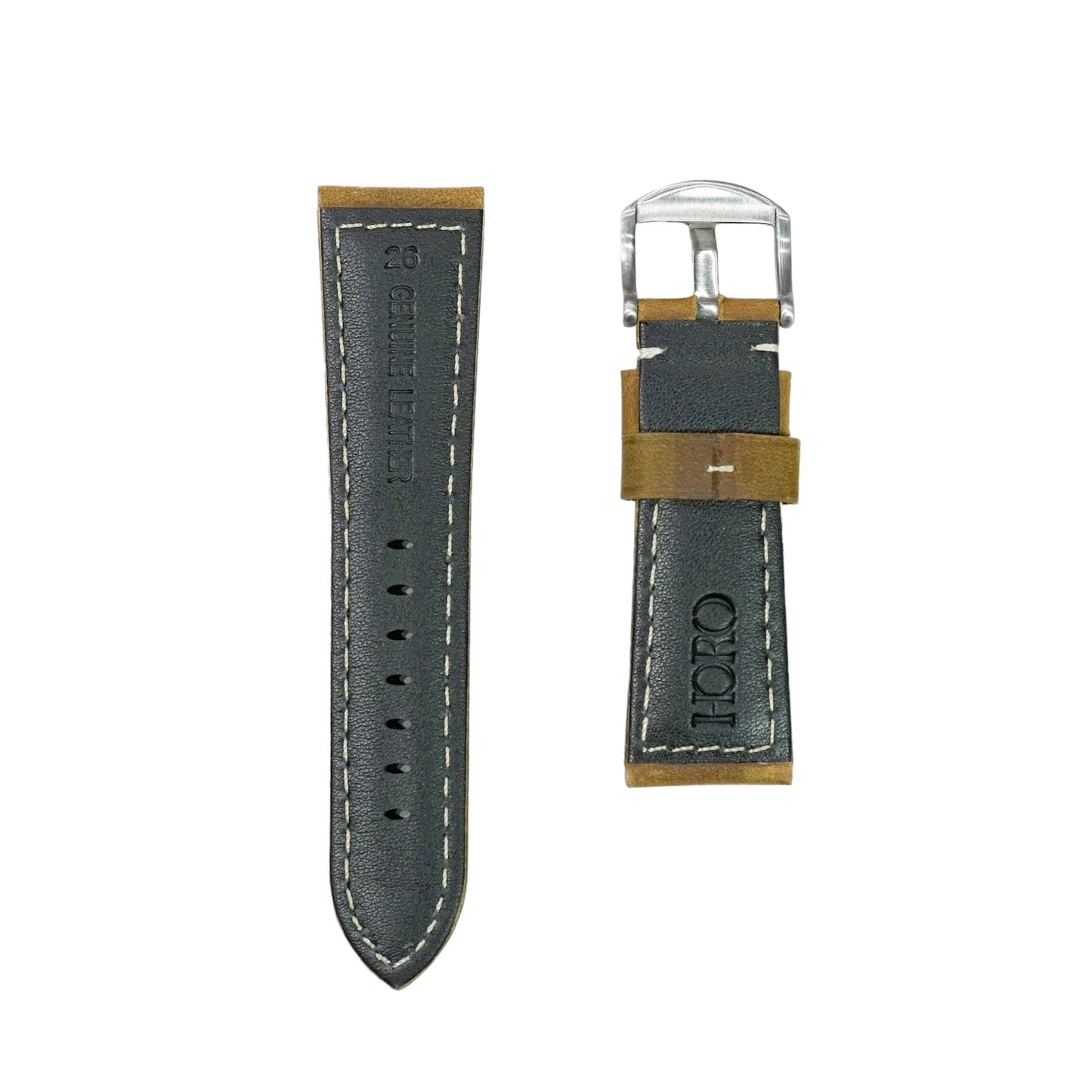 969 - Calf leather strap Matt Honey brown