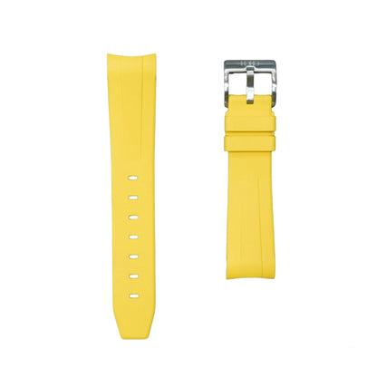 62M - Yellow 20mm curve end FKM rubber strap