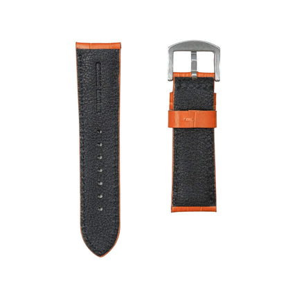 4A -  Orange Genuine leather strap
