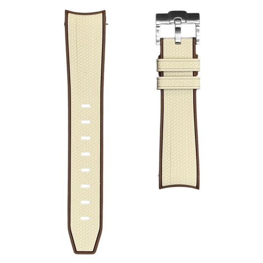 61M - Beige/Brown Rubber strap