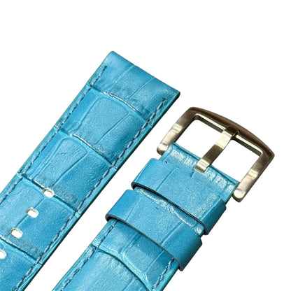 4A -  Aqua blue Genuine leather strap