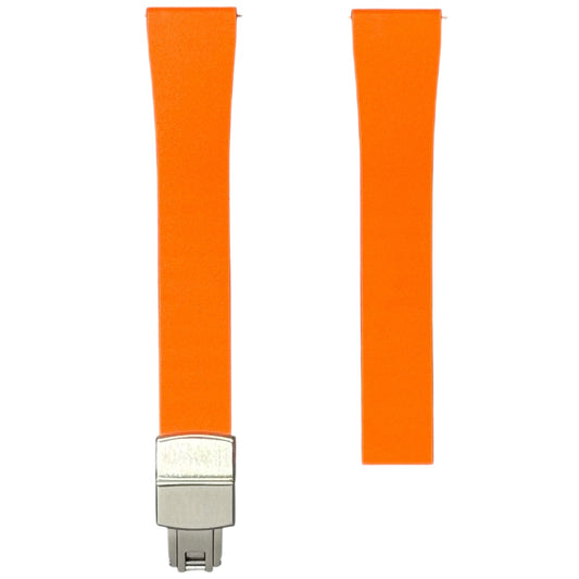 610 -  Orange Adjustable FKM Rubber strap with clasps