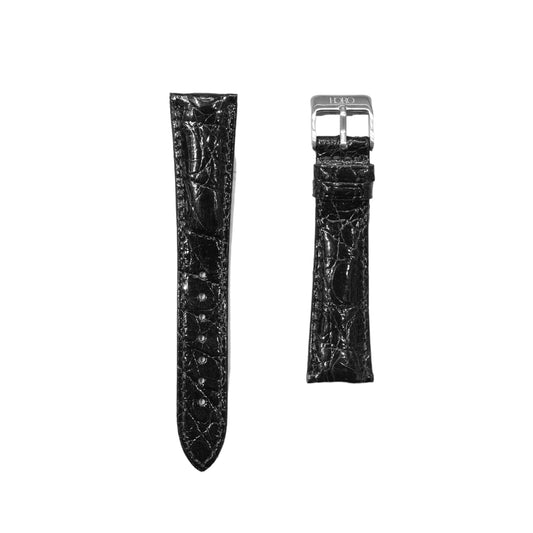 44A - Alligator strap shiny black