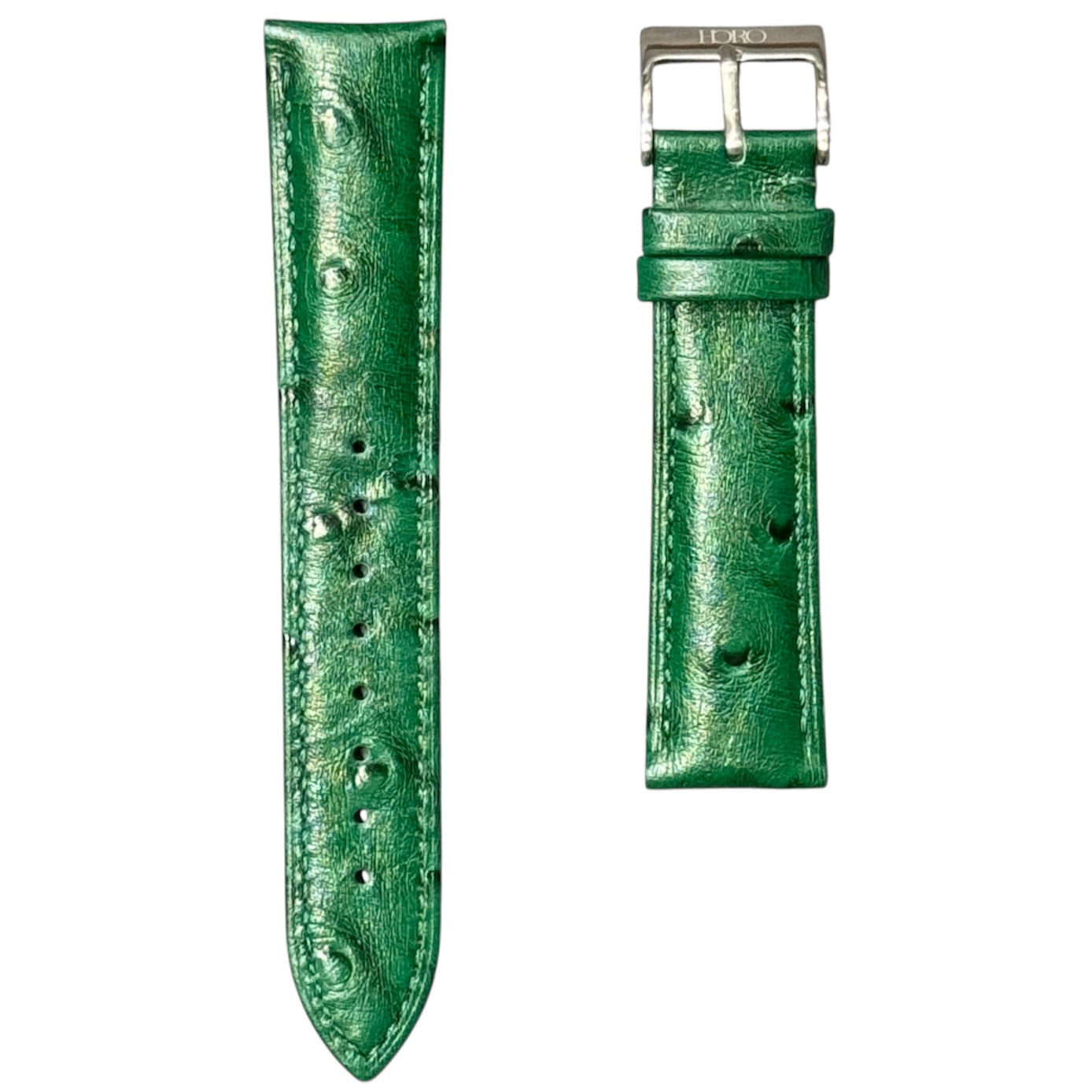 12A -  Green Ostrich print Genuine Leather strap